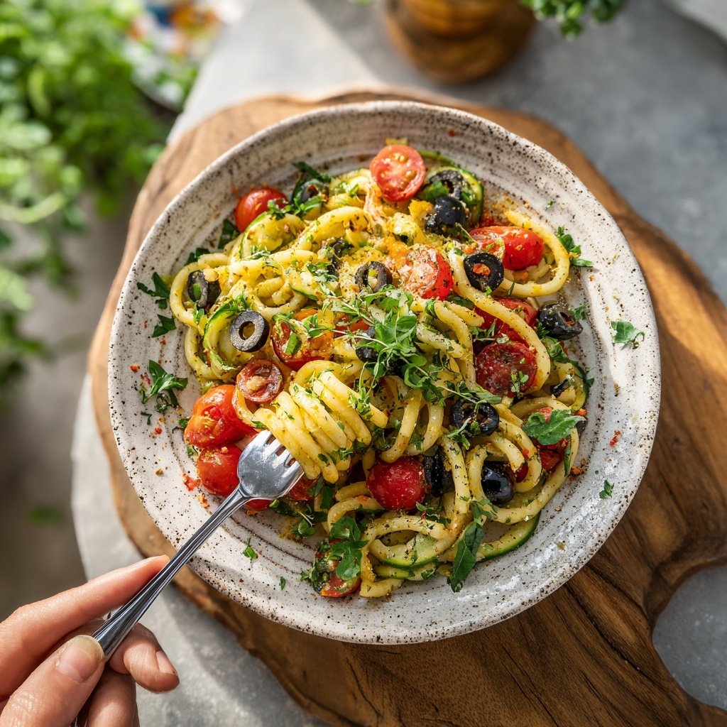 Mediterraner Nudelsalat Mit Gurken