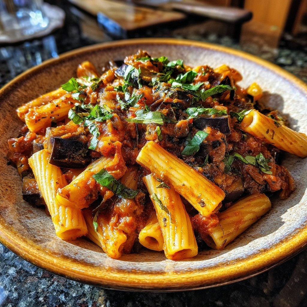 Internationale Küche Italienische Pasta alla Norma