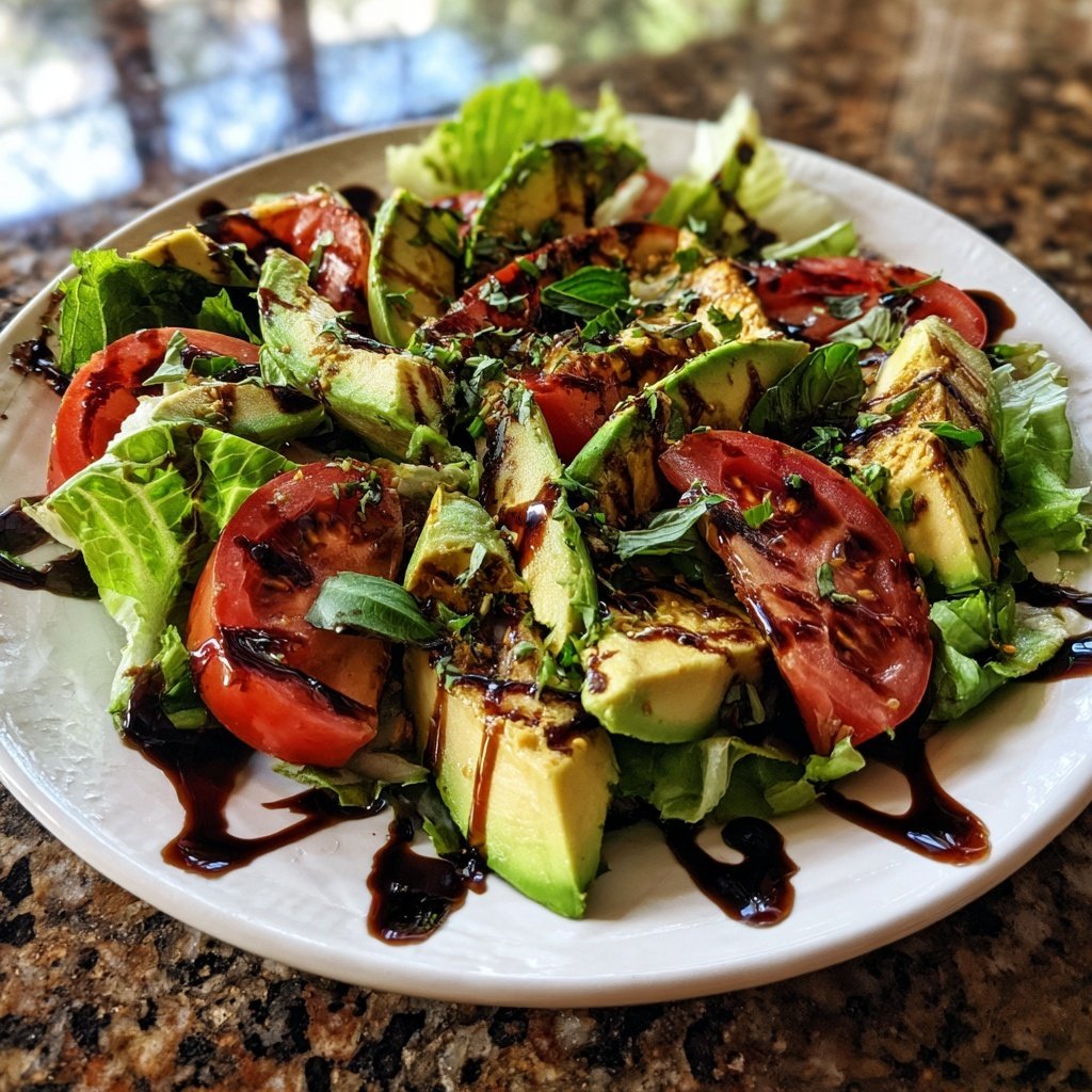 Salat Zum Grillen Mit Avocado Und Tomaten
