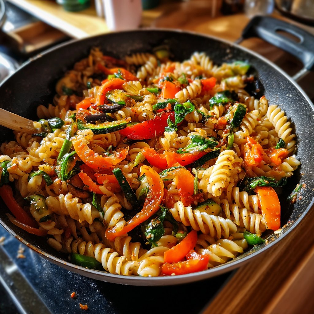 Kalorienarme Nudelpfanne