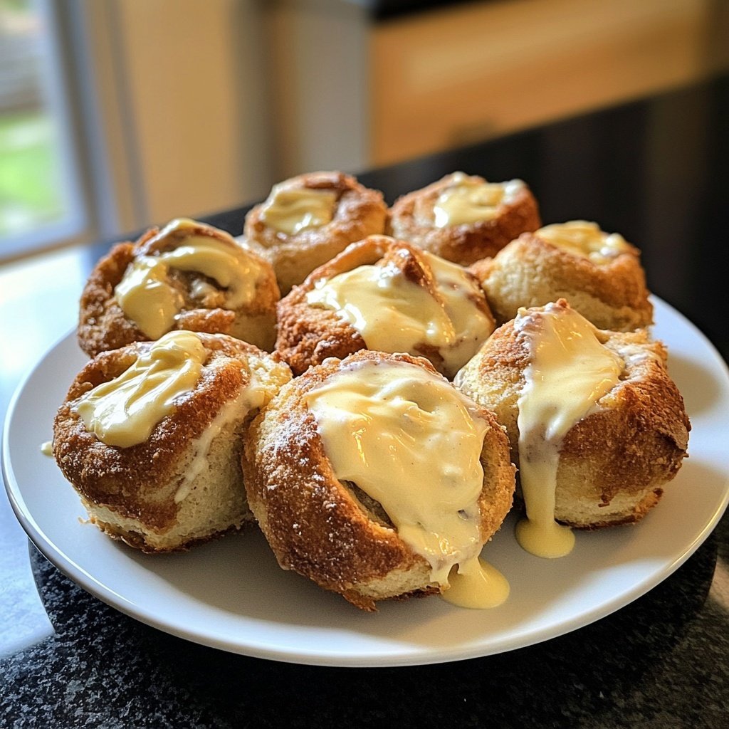 Gefüllte Hefeteigrollen mit Vanillecreme