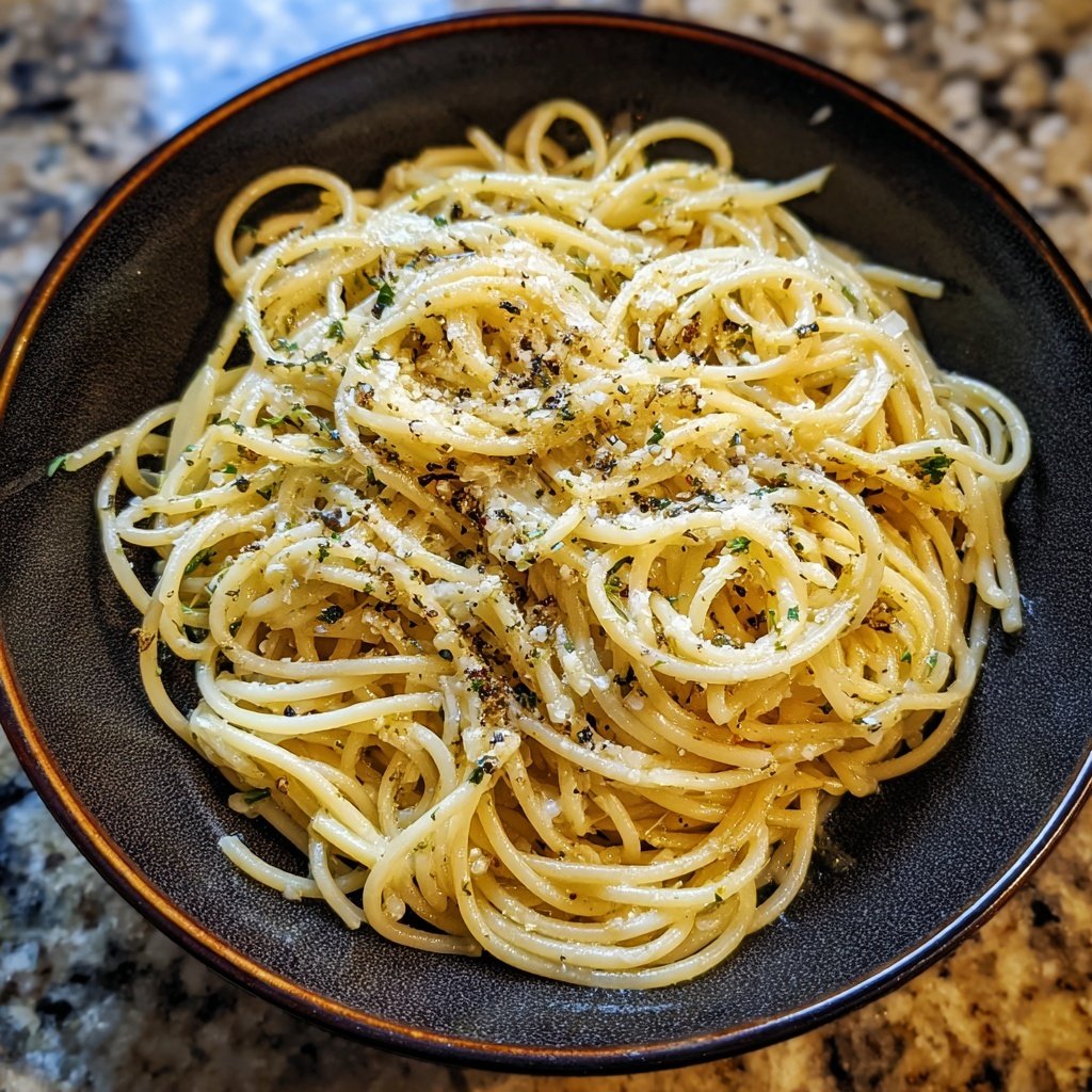 Spaghetti mit Zitronen-Knoblauch-Öl
