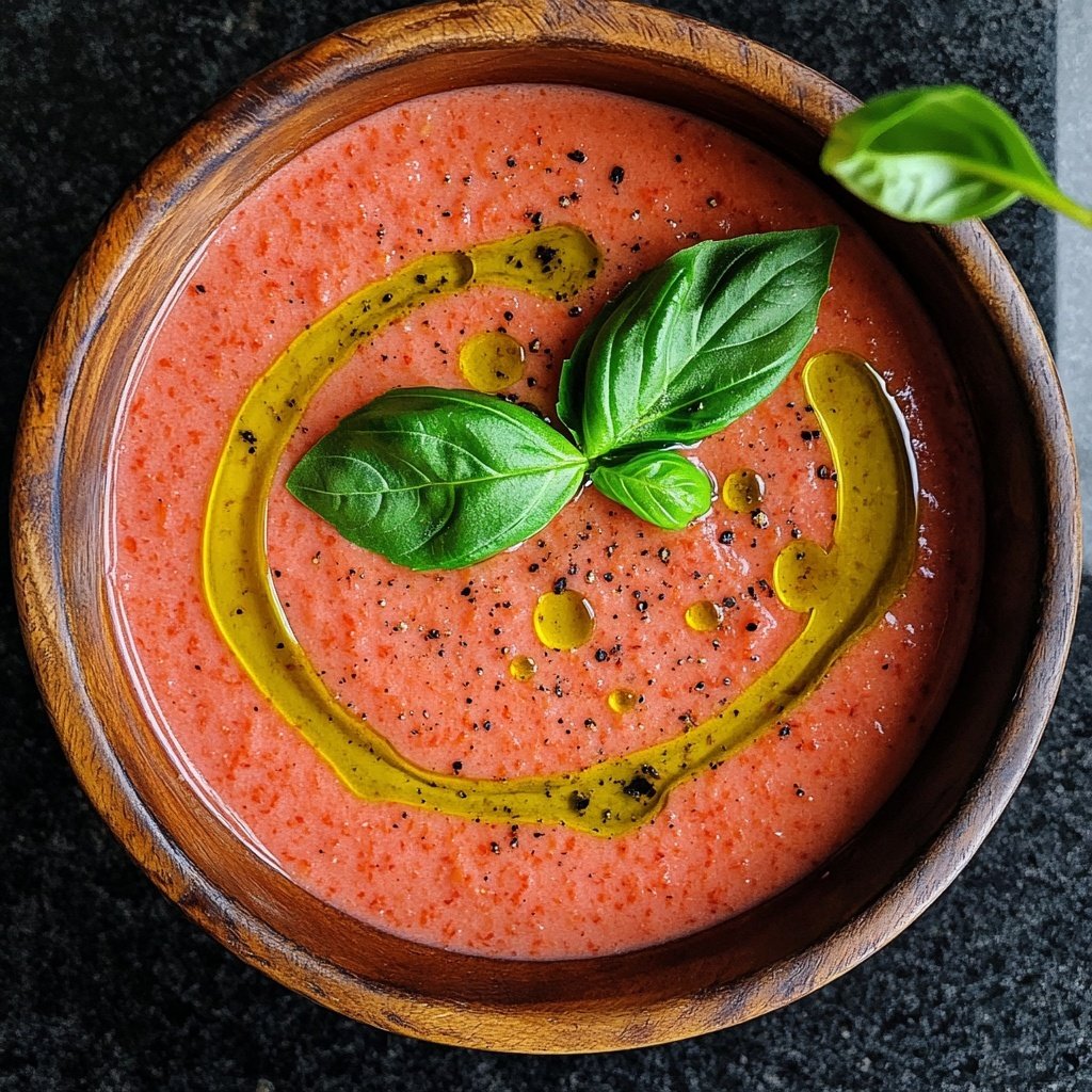 Tomatensuppe mit Basilikum