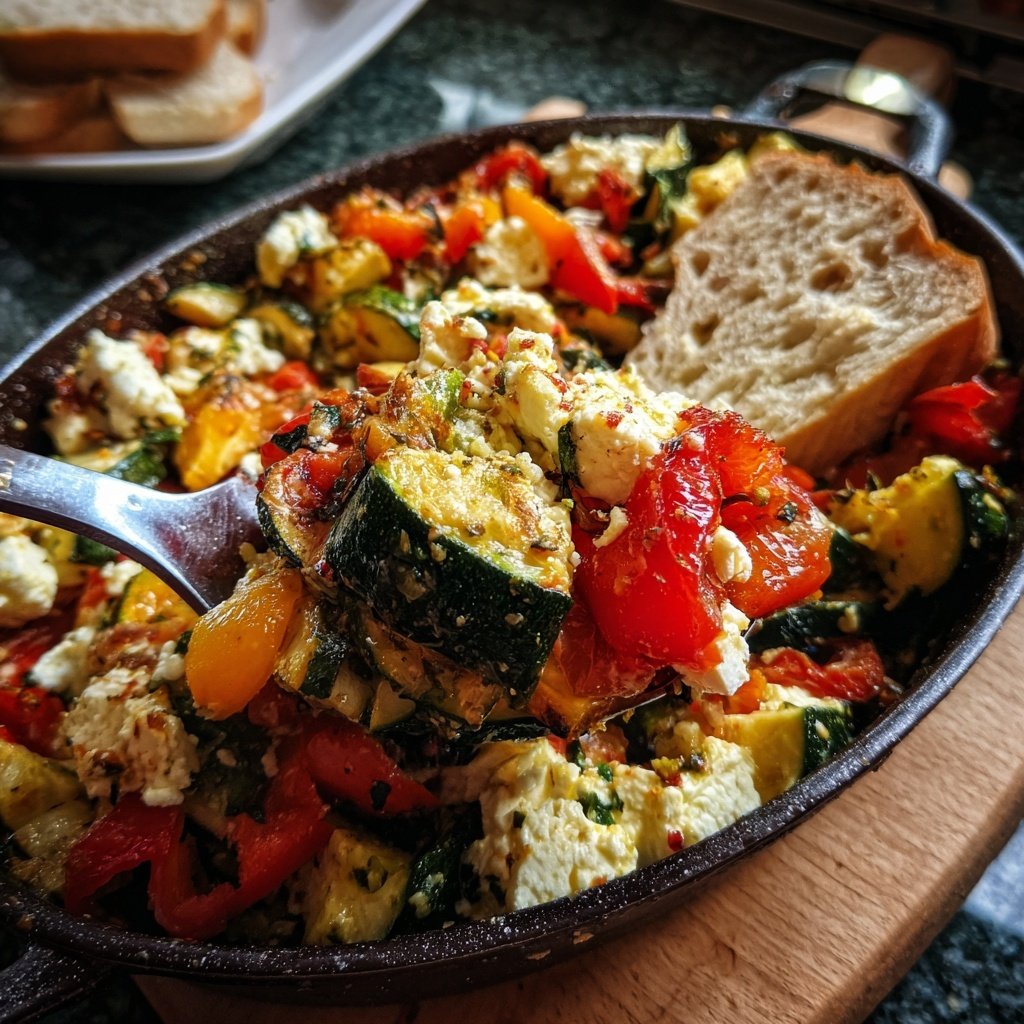 Gesund & Leicht Mediterrane Gemüsepfanne mit Feta