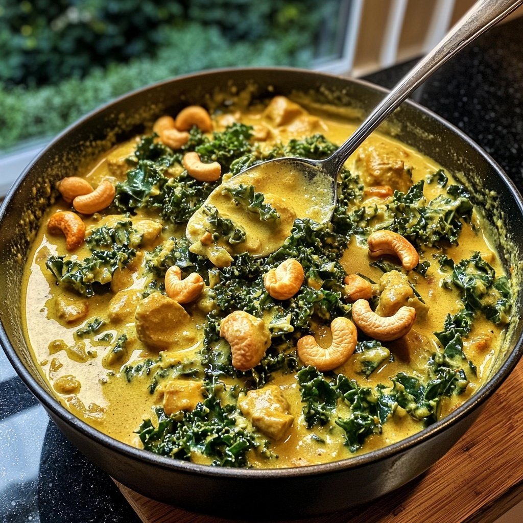 Veganes Grünkohlcurry mit Cashewkernen